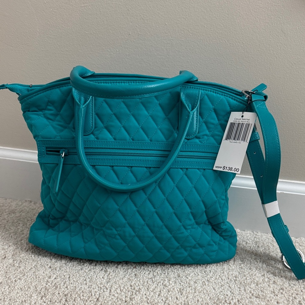 Vera Bradley peacock blue casual satchel - NWT